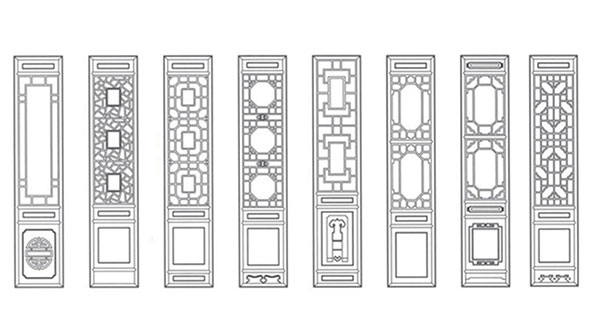 平果喜迎门中式花格CAD设计图样式大全